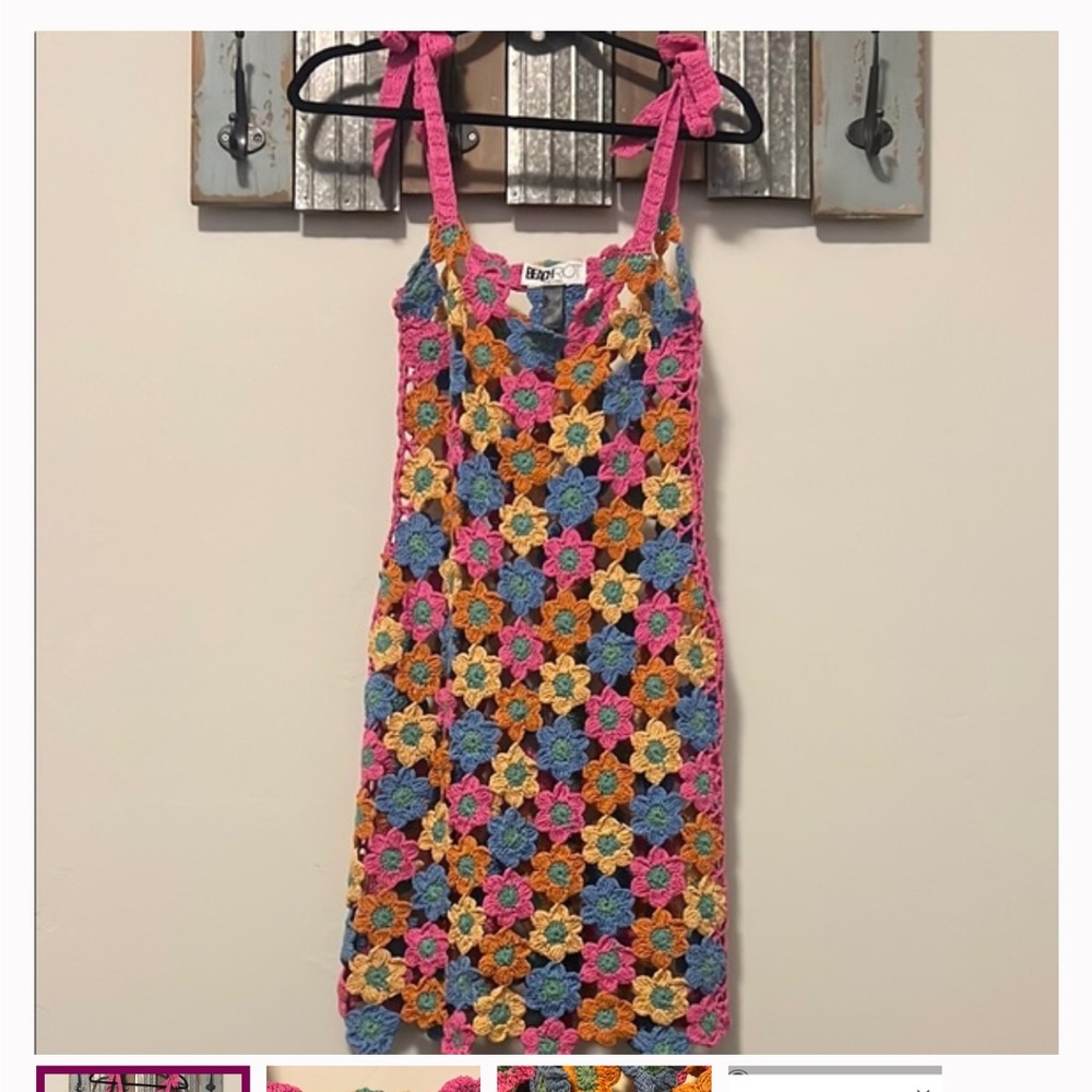 Beach Riot - Floral Crochet Dress/Cover Up